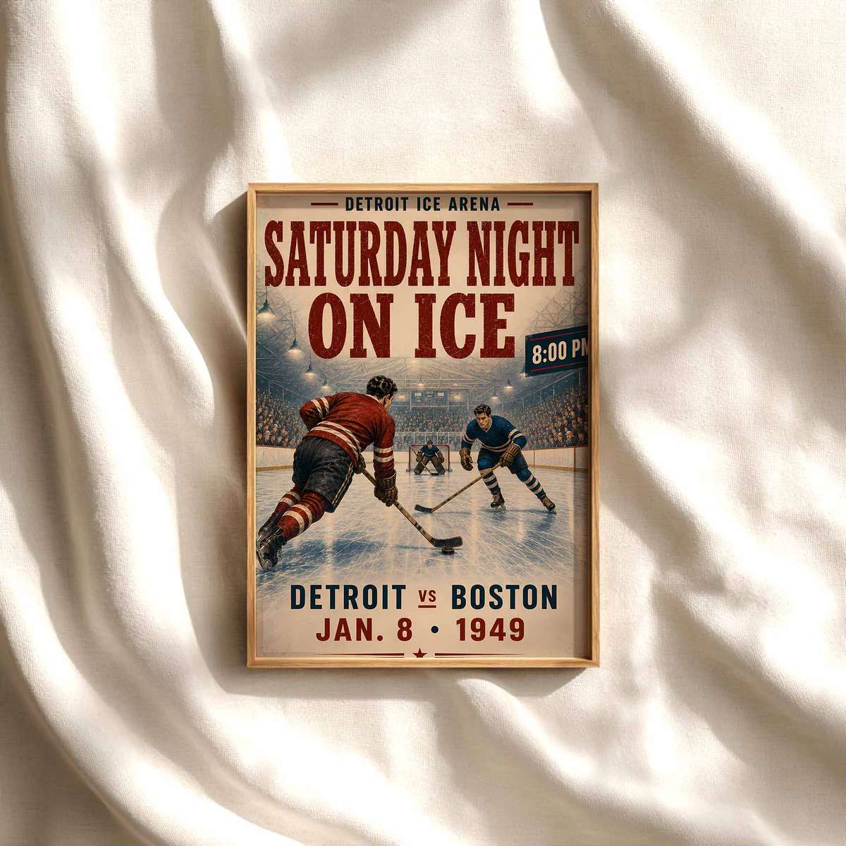 Boston Bruins Hockey decorative print featuring competitive ice action and bold visual energy for ice sports enthusiasts