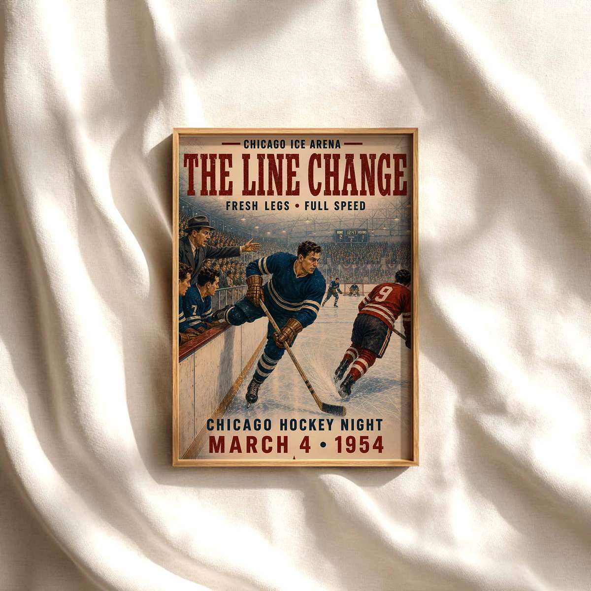 Chicago Ice Skating Rink wall art showcasing rink-side character with intense sporting movement and a powerful visual character