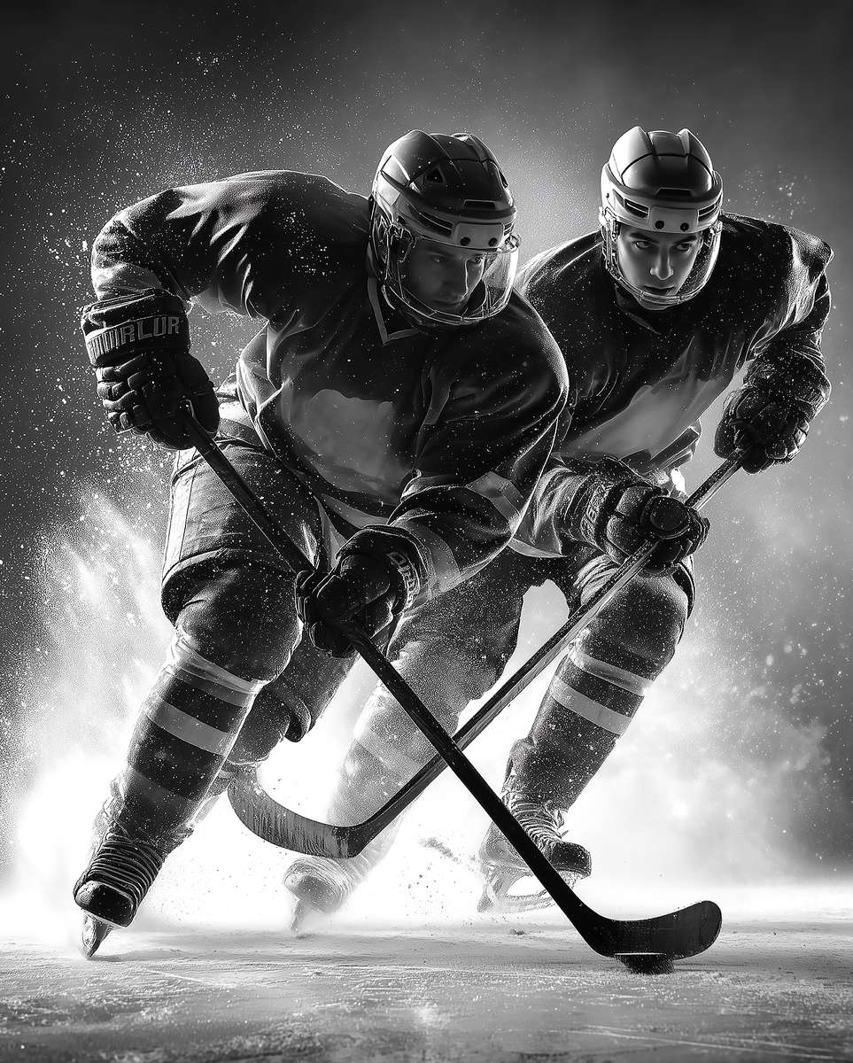 Sidney Crosby silhouette sharply defined against a plain background for instant visual recognition