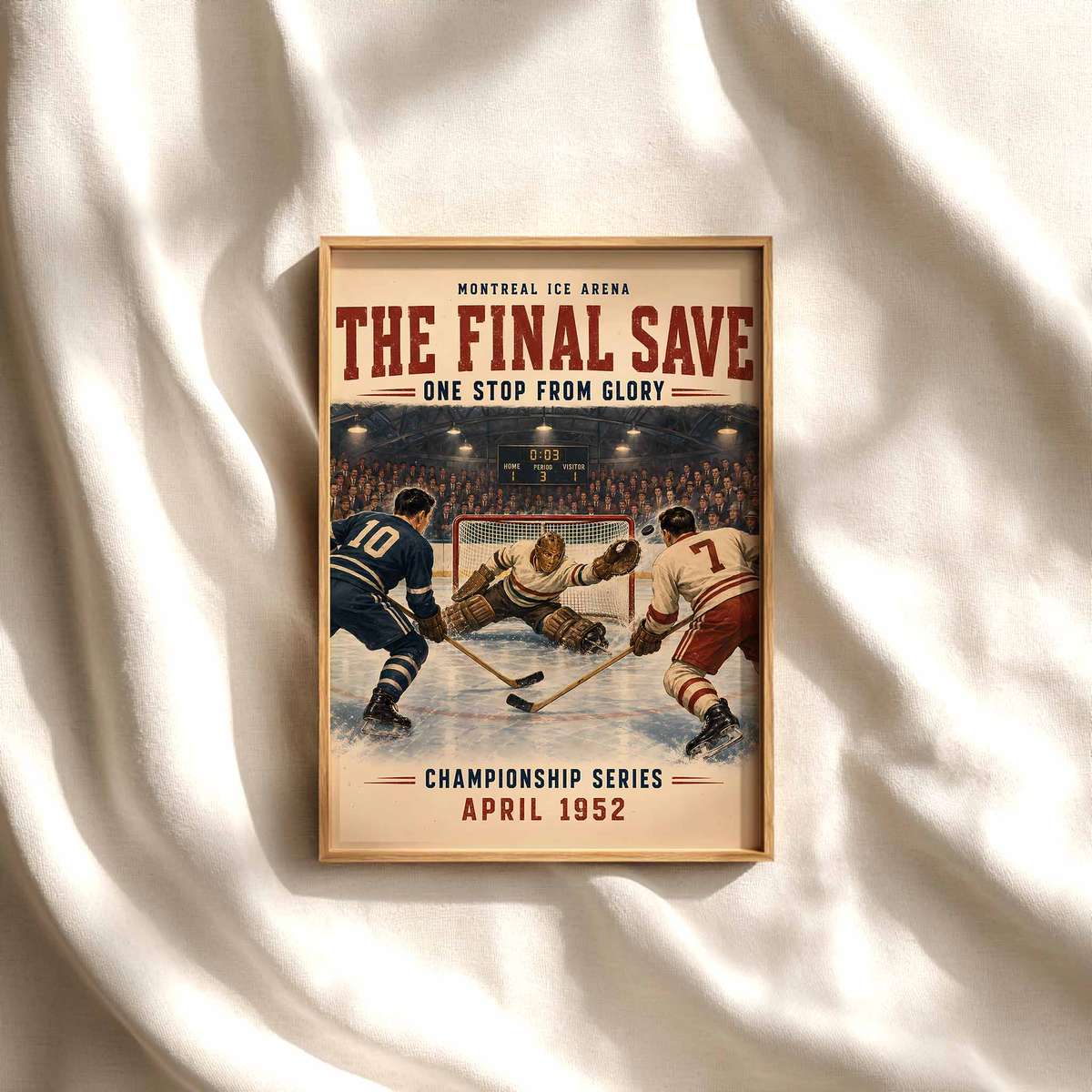 Hockey Fan poster combining rink-side character with intense sporting movement in a fast-paced composition