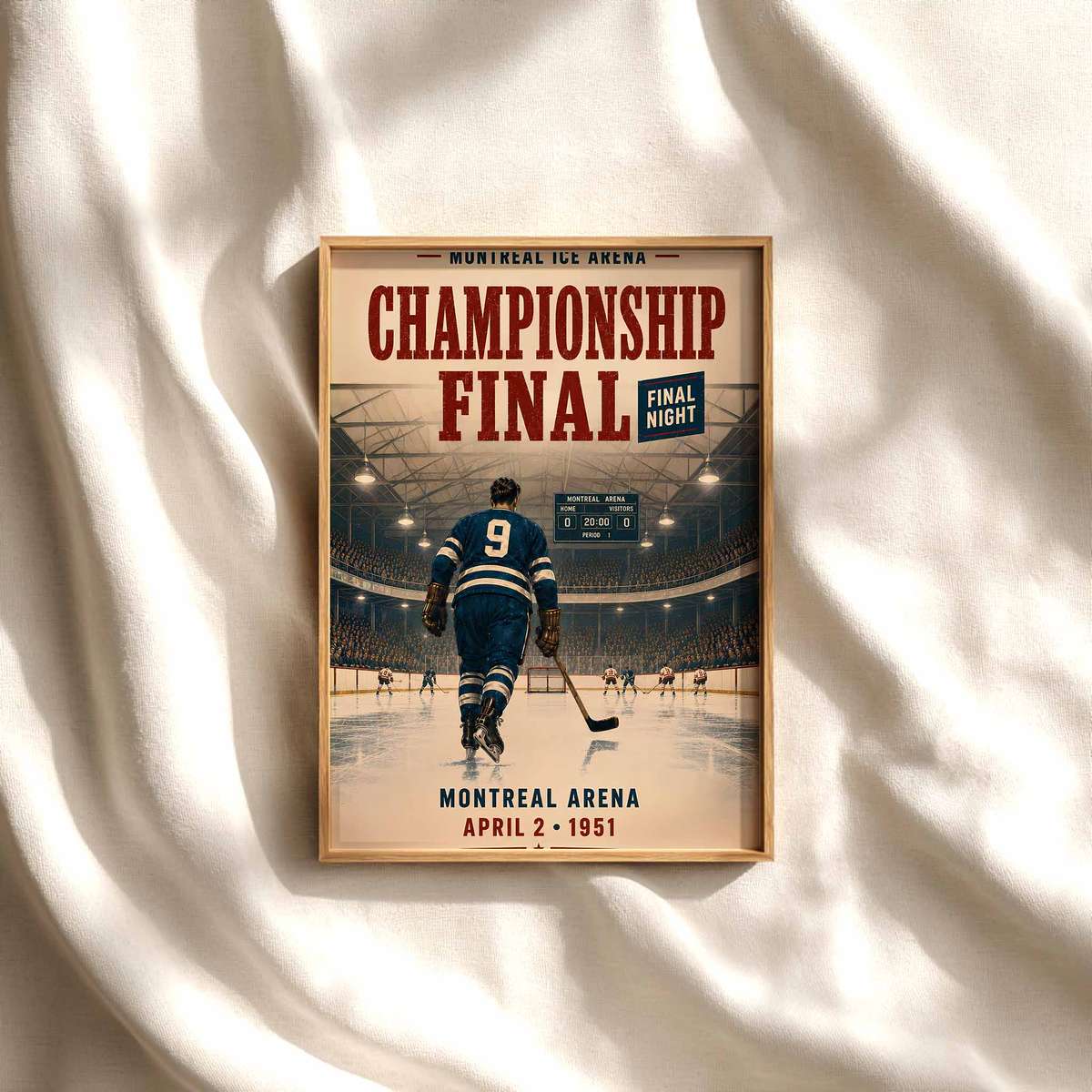 Intage NHL wall art showcasing ice-rink action and fast skating detail and a powerful visual character