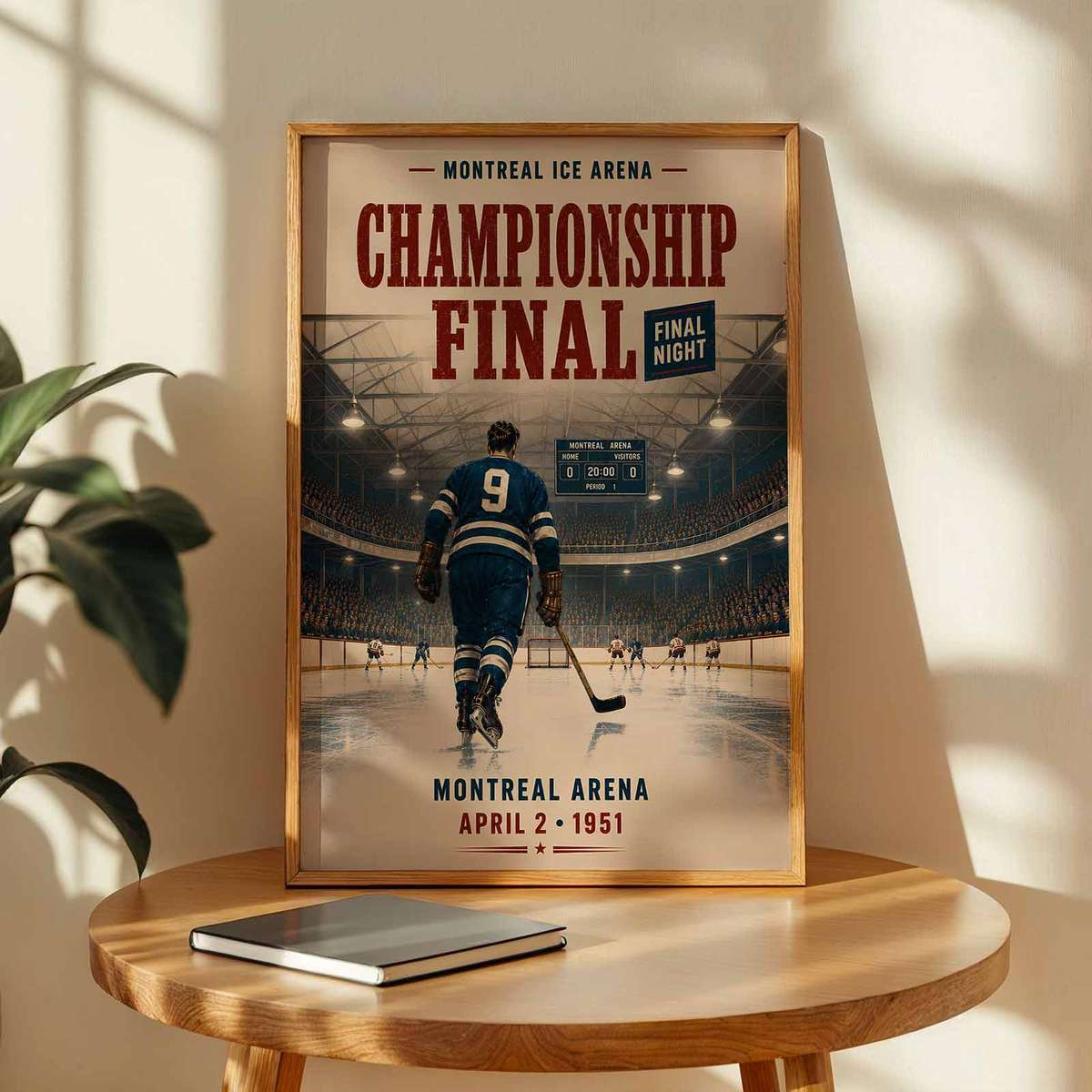 Vintage poster of intage NHL created for gallery wall decor