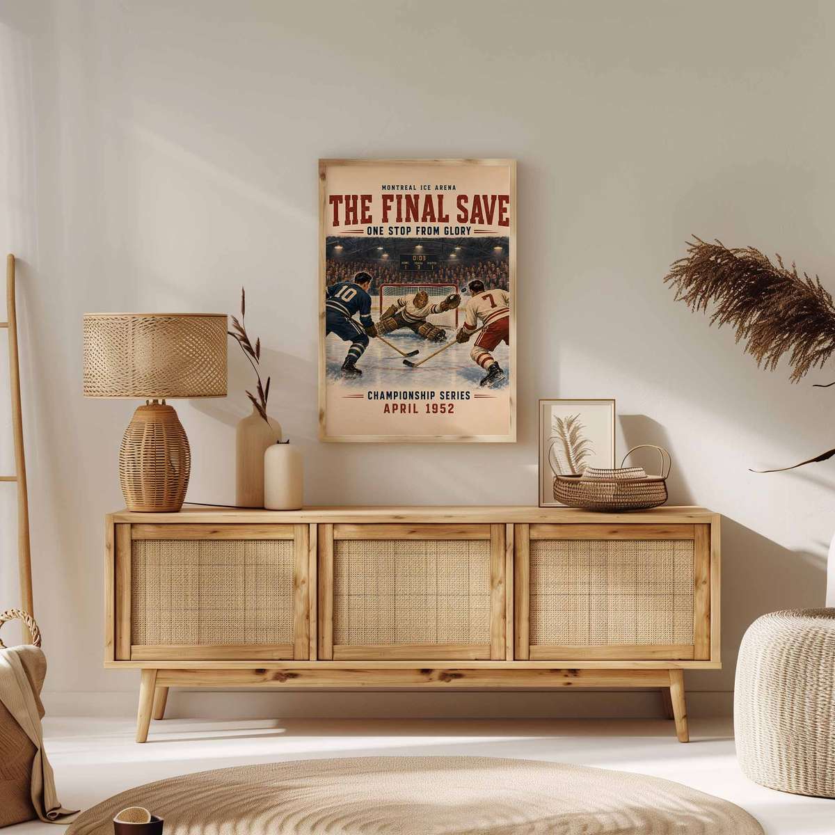 Decorative Hockey Fan artwork designed for players and gallery wall decor