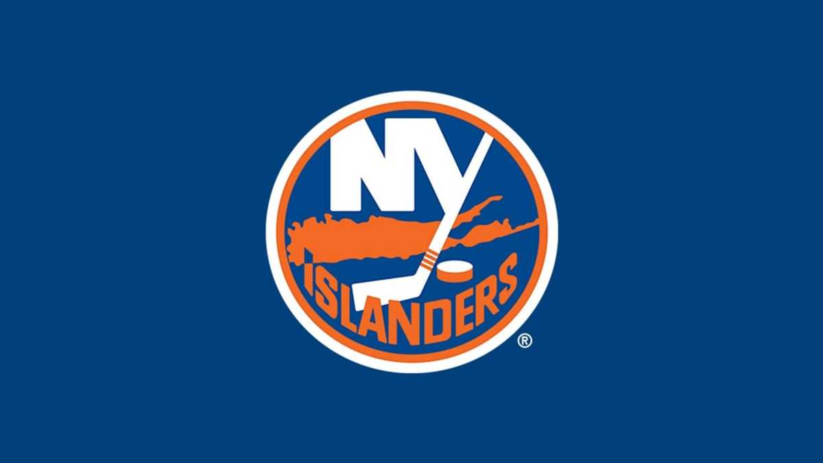Early New York Islanders logo over a vintage map of Long Island, showing the team's geographic roots