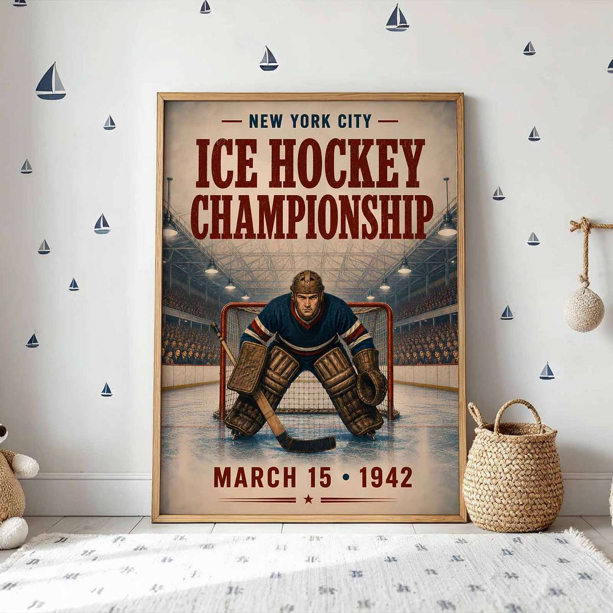 NHL Hockey wall art showcasing skating speed expressed through dynamic composition and a bold visual character