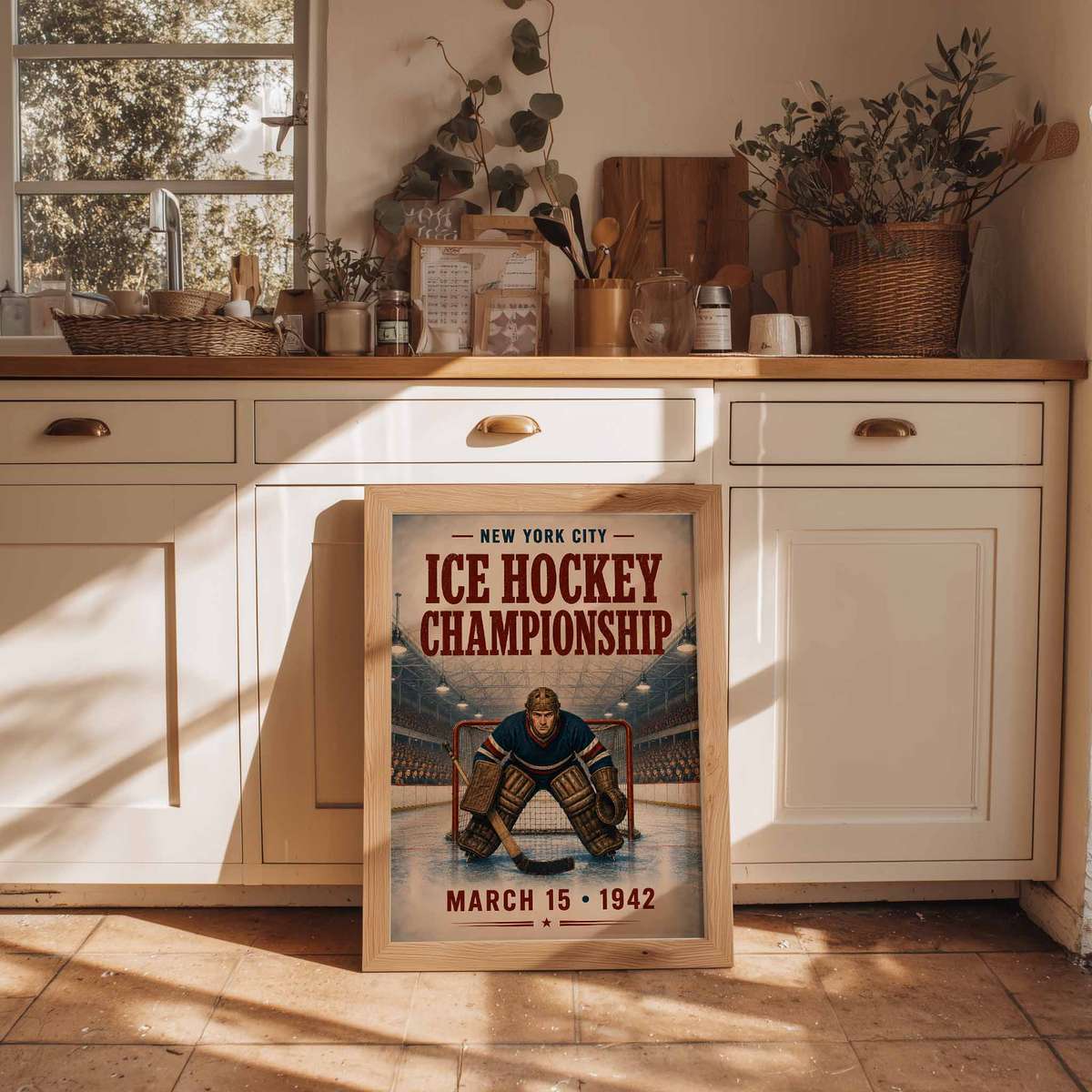 Vintage wall art centered on NHL Hockey with a powerful atmosphere