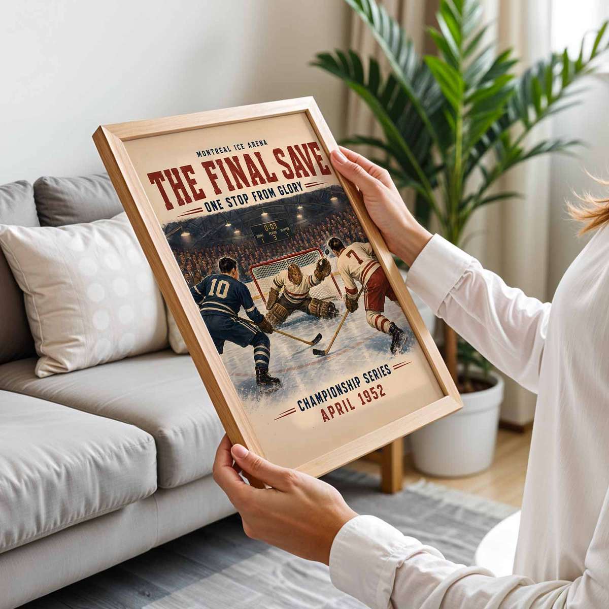 Cool hockey - Vintage 5- Collection of Classic North American Teams. composition styled as poster and featuring fast-paced ice action with strong arena depth