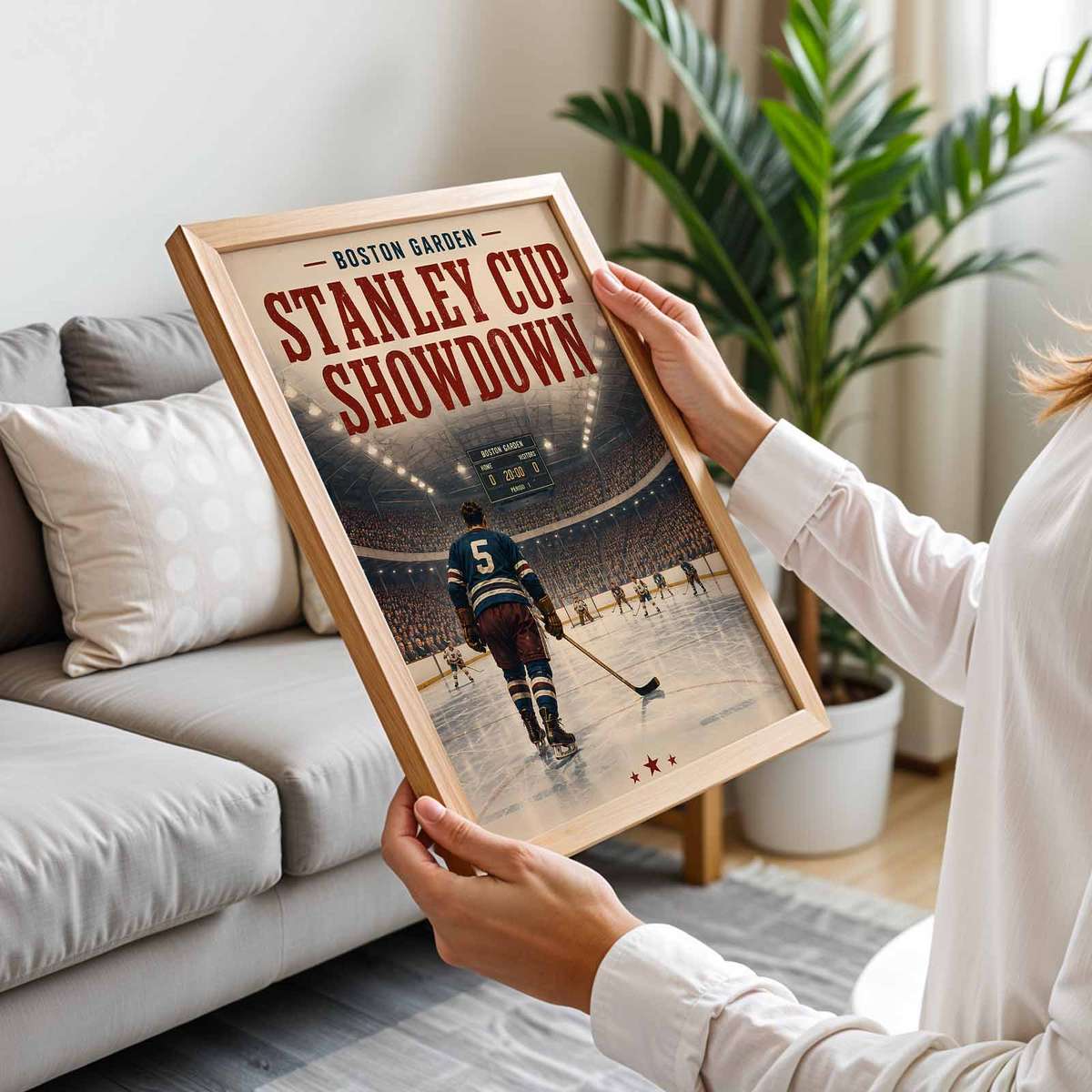 Vintage poster of Boston bruins - Vintage 1952 Stanley Cup Showdown at Boston Garden. created for gallery wall decor