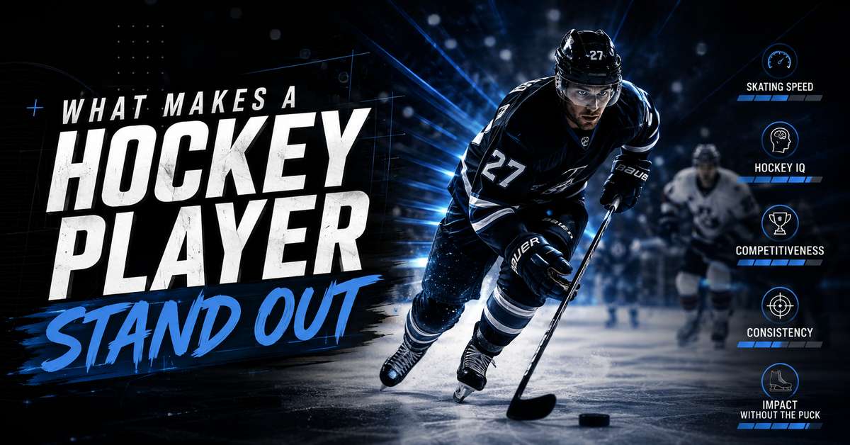 Hockey player accelerating with a powerful skating stride during a game shift
